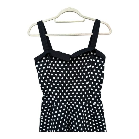 Switchblade Stiletto Pinup style black and white polka dot dress size small boho - Picture 5 of 6